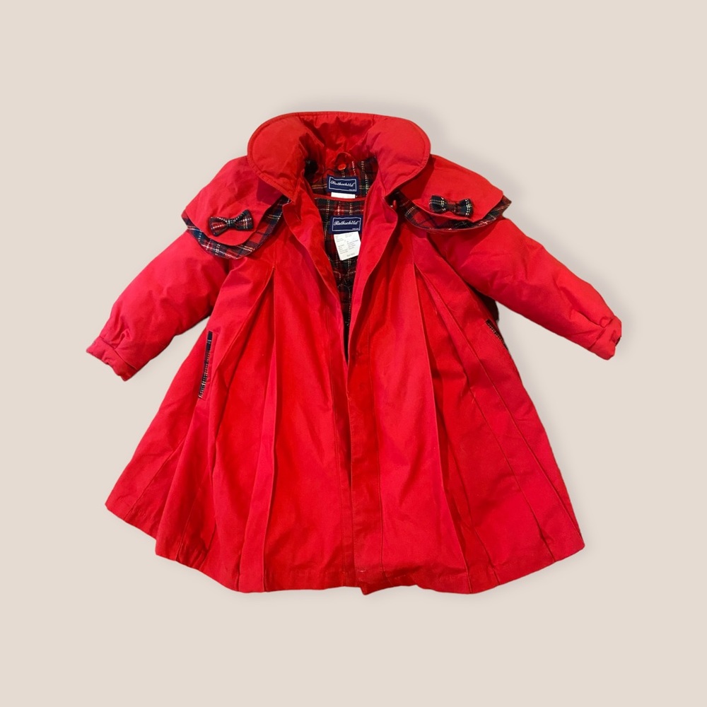 Sweet Vintage Rothschild Christmas Church Coat 4T Pleaded, Lined ADORABLE
